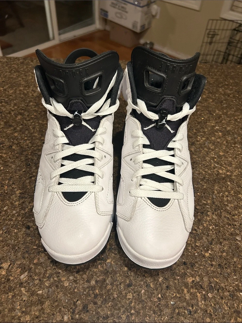 Men Jordan 6 Oreo White and Black High-Top Basketball Sneakers